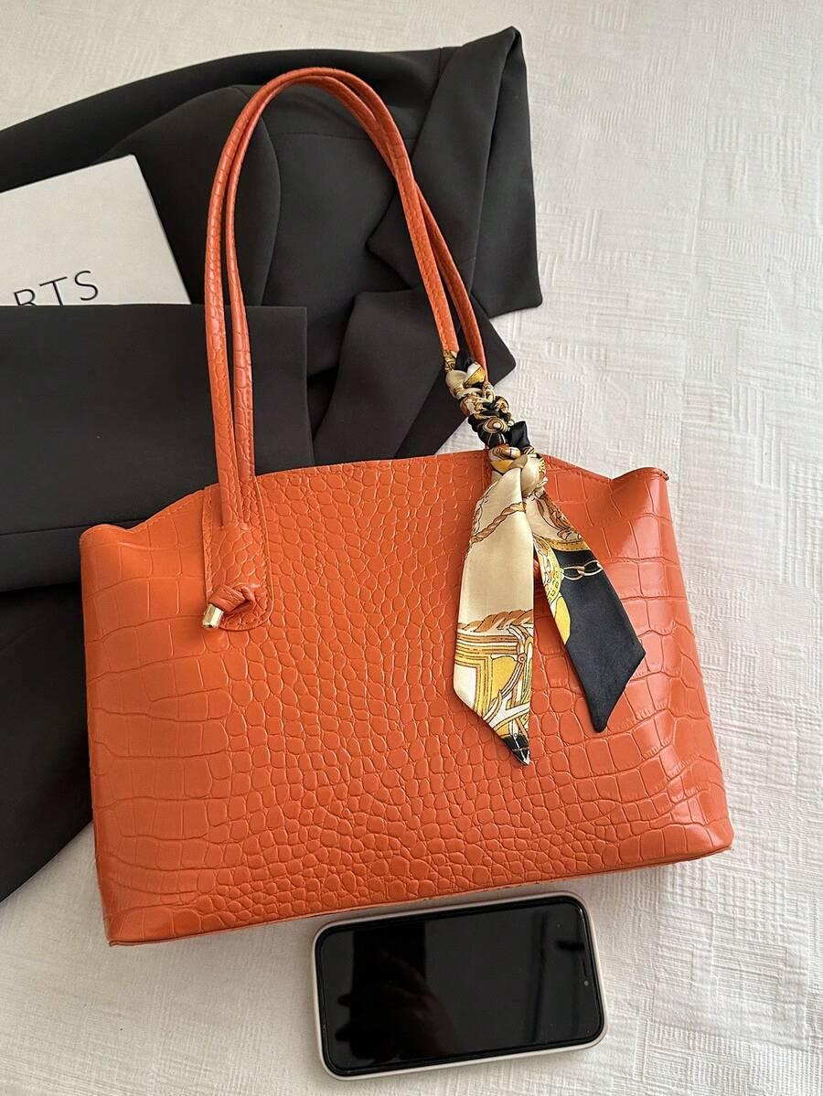 SHEIN POMARAŃCZOWA TOREBKA IMITACJA SKÓRY S07__36X23