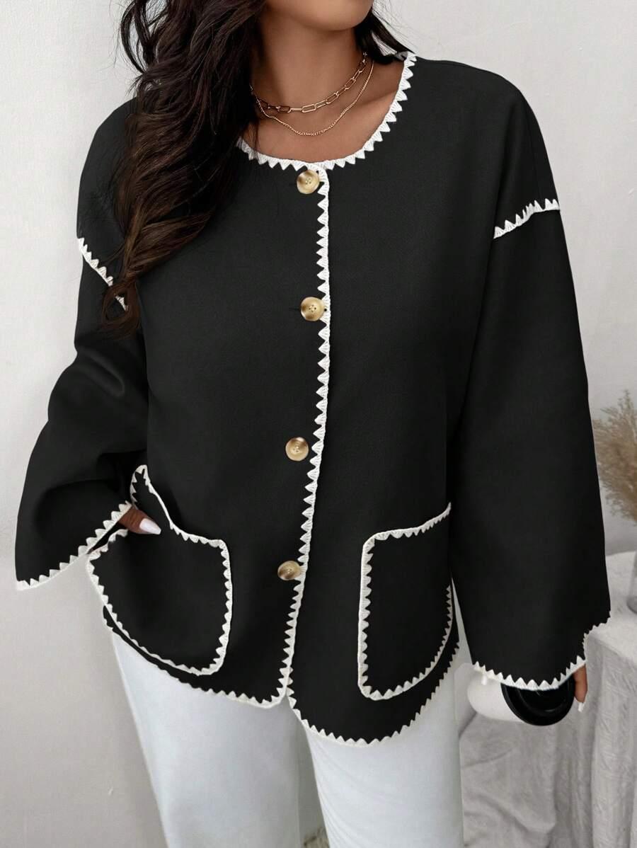 SHEIN CZARNA KURTKA GUZIKI S06__48