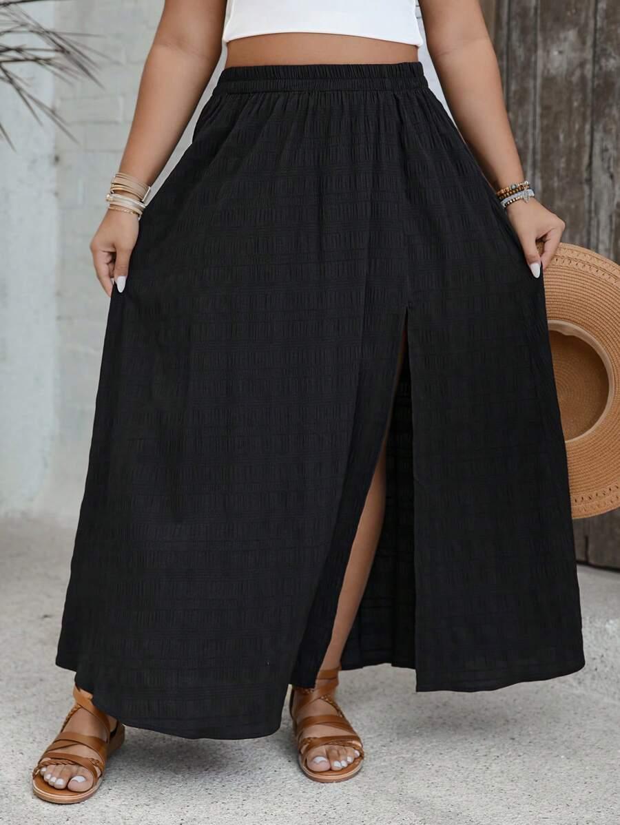 SHEIN CZARNA MAXI SPÓDNICA S06__46