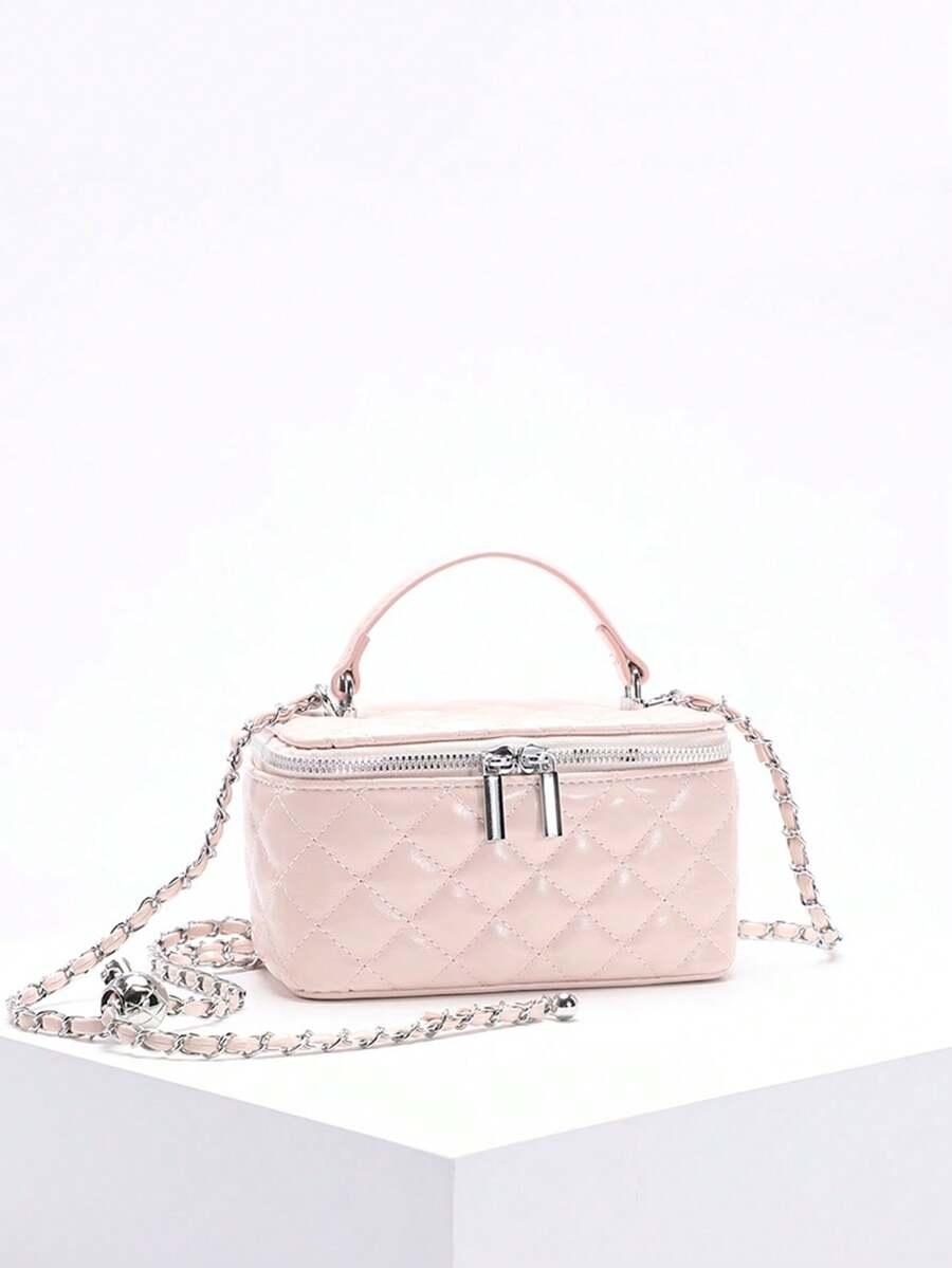 SHEIN RÓŻOWA PIKOWANA TOREBKA S07__10X18CM
