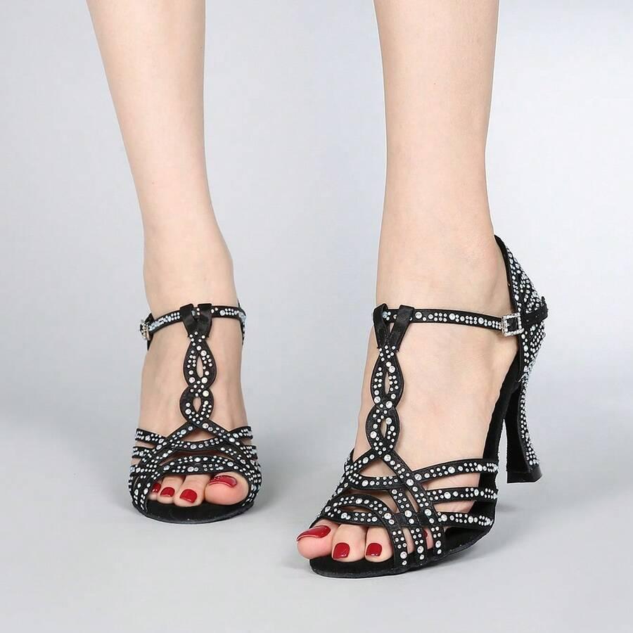 SHEIN CZARNE BUTY DO TAŃCA ZDOBIENIE S06__37,5