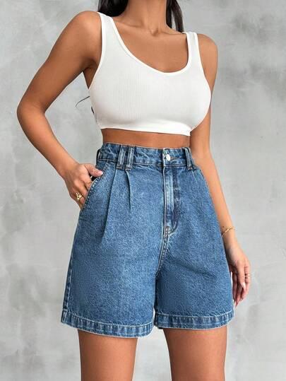 SHEIN SPODENKI JEANS WYSOKI STAN S06__M