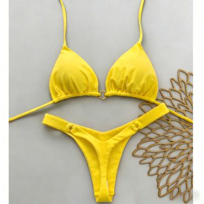 SHEIN ŻÓŁTY DWUCZĘŚCIOWY STRÓJ KĄPIELOWY S09__S