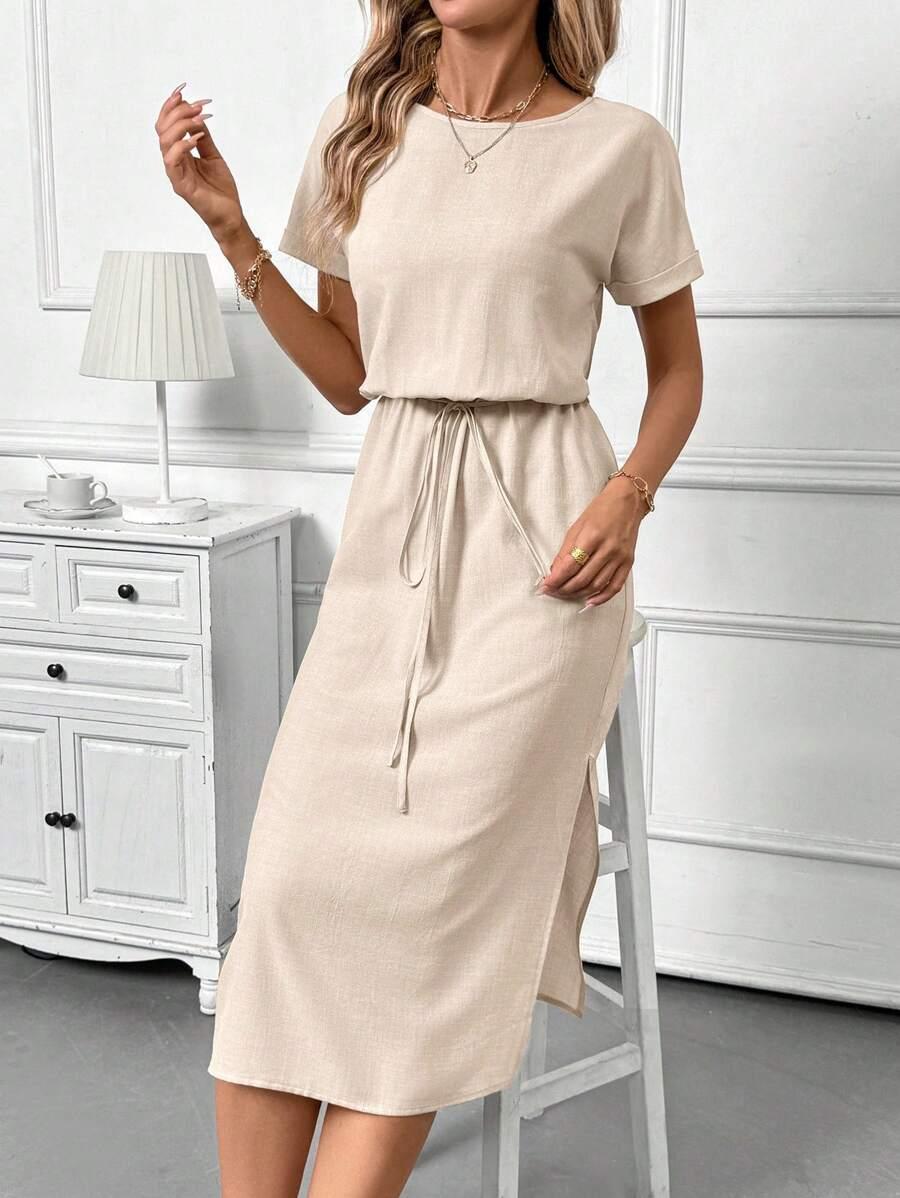 SHEIN BEŻOWA MIDI SUKIENKA S09__XXL