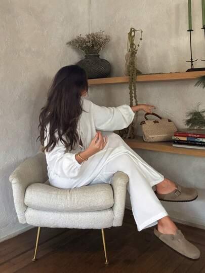 SHEIN BIAŁE SPODNIE CASUAL S09__L