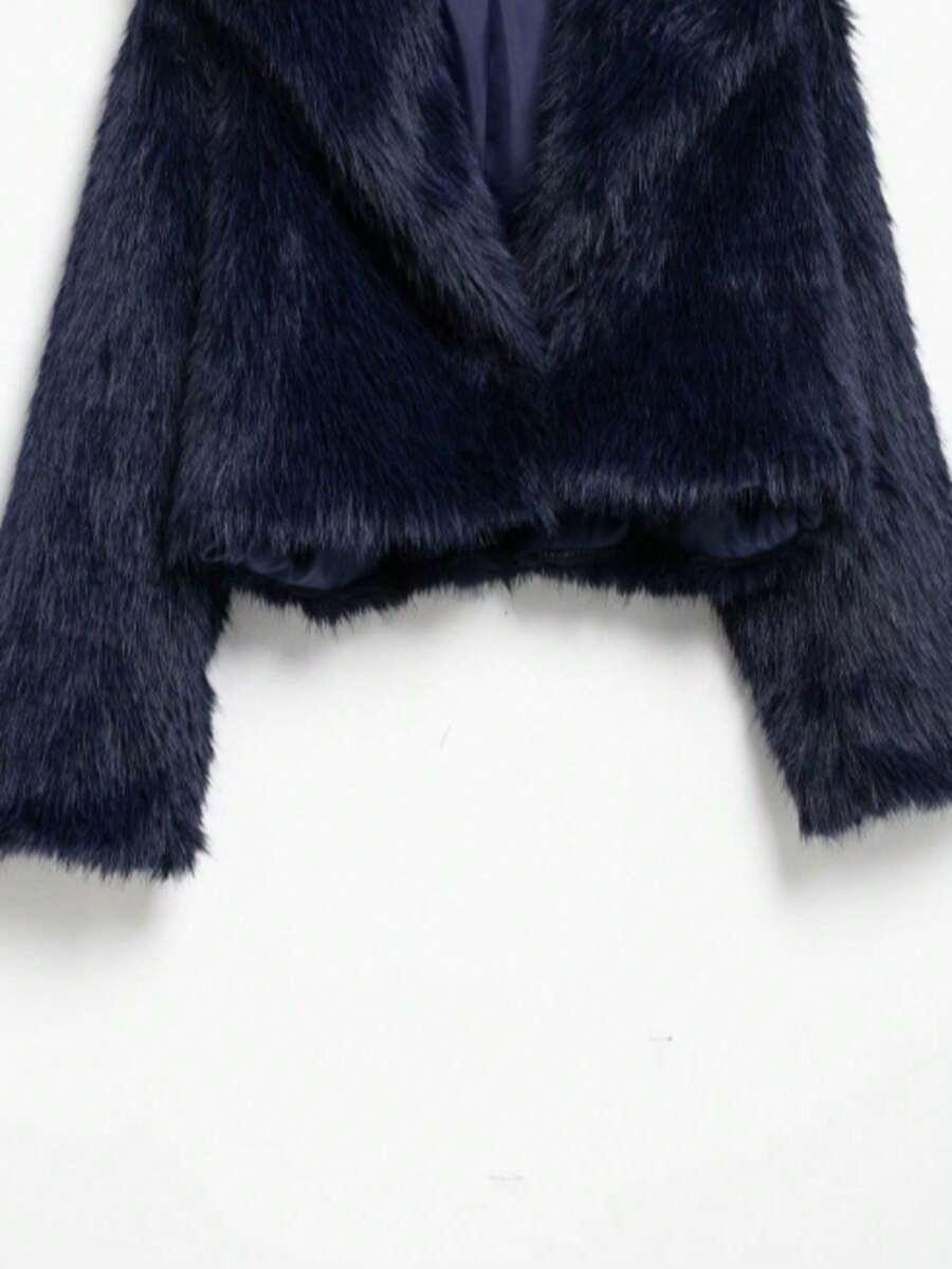 SHEIN GRANATOWE SZTUCZNE FUTRO W01__M