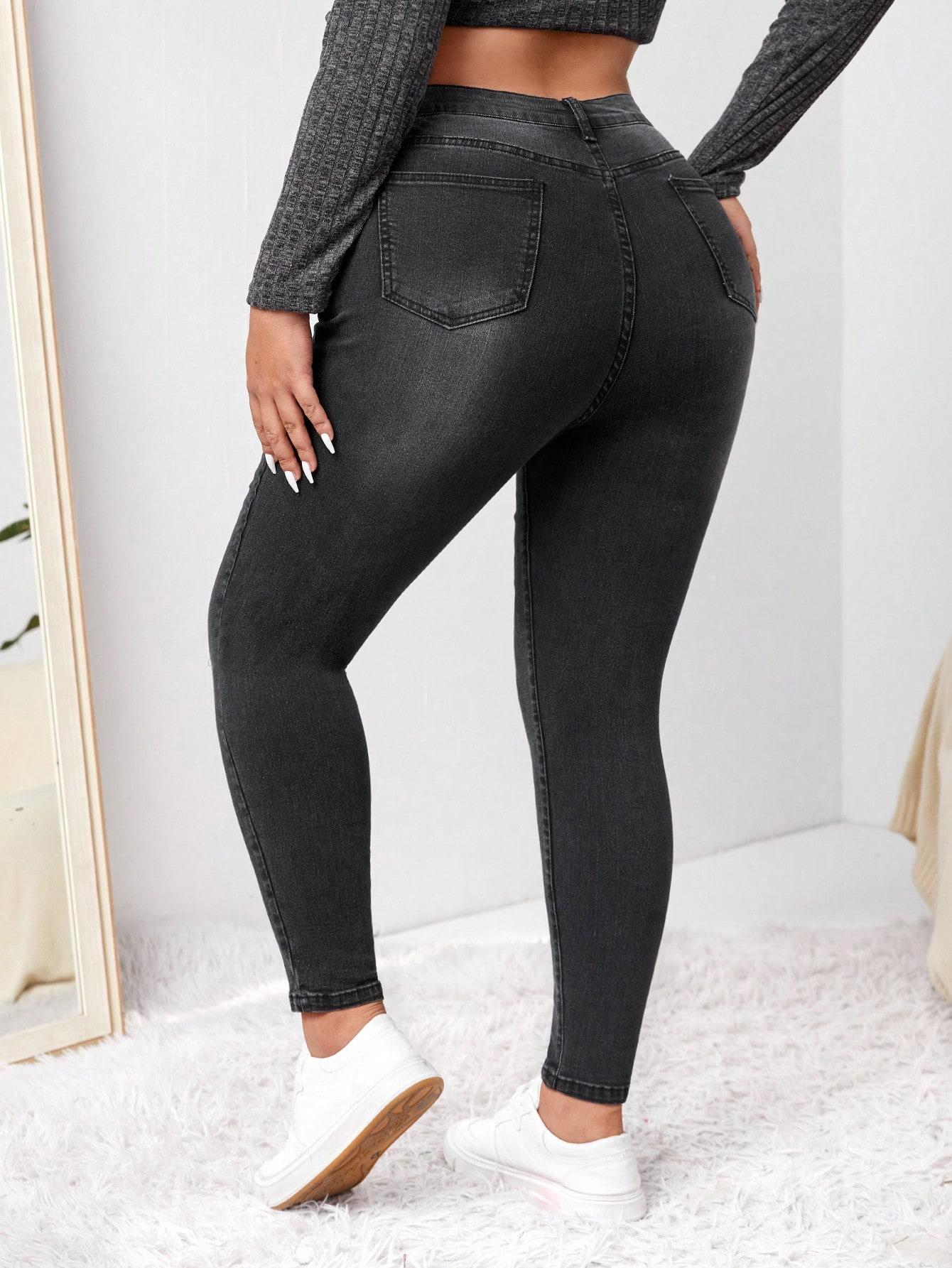 SHEIN CZARNE SPODNIE JEANS S06__48