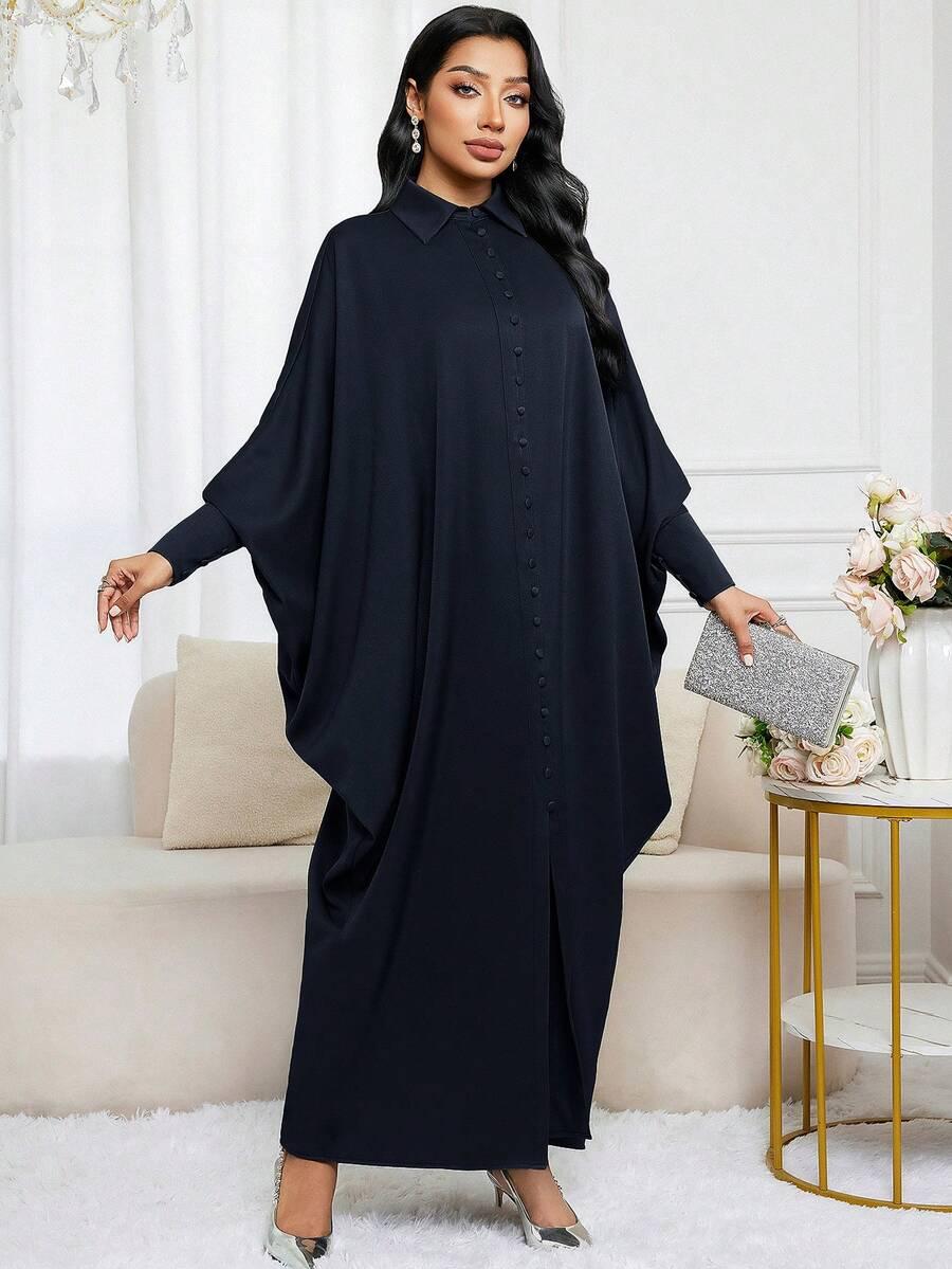 SHEIN GRANATOWA MAXI SUKIENKA S06__OS