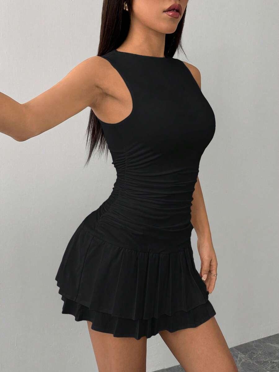 SHEIN CZARNA MINI SUKIENKA S06__S