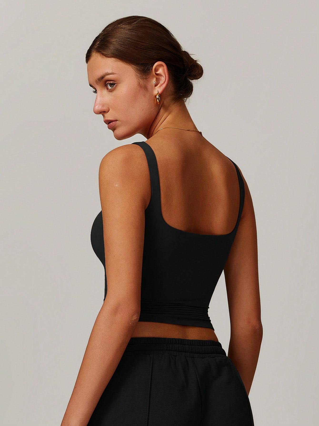 SHEIN CZARNY TOP RAMIĄCZKA S06__L