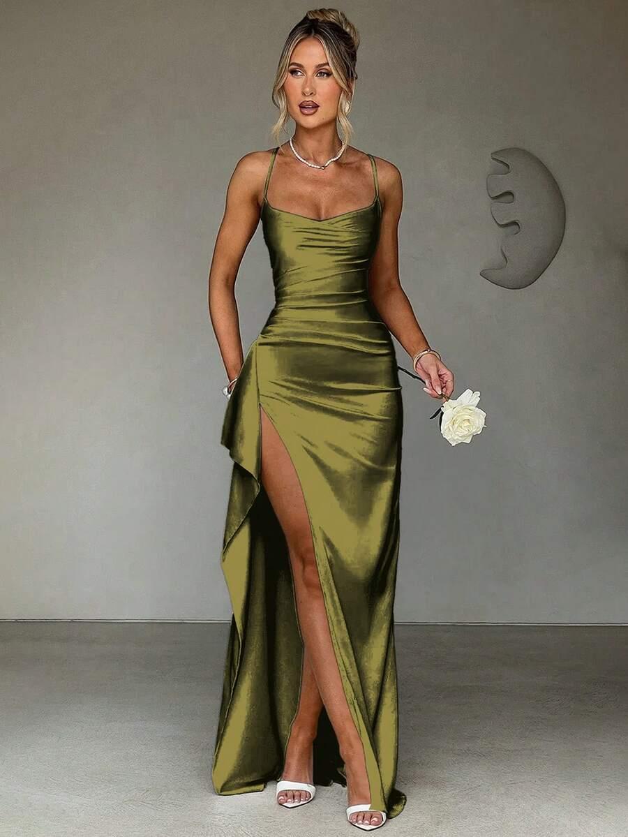 SHEIN ZIELONA MAXI SUKIENKA S06__S
