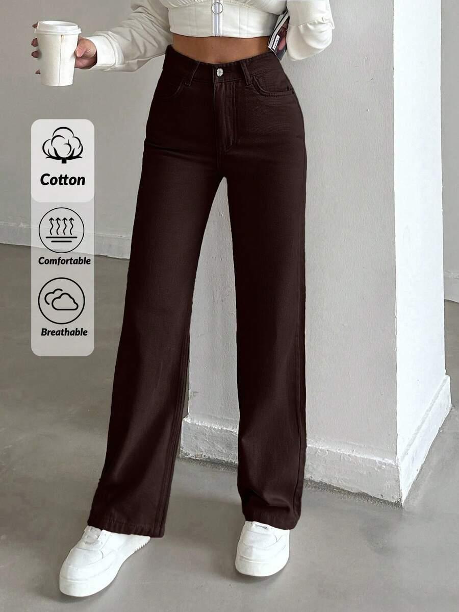 SHEIN BRĄZOWE SPODNIE JEANS S06__M