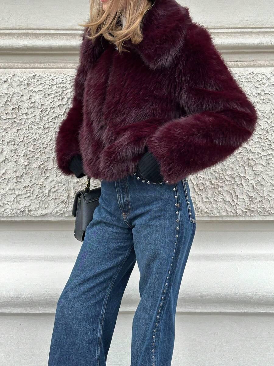 SHEIN BORDOWE SZTUCZNE FUTRO W01__XS