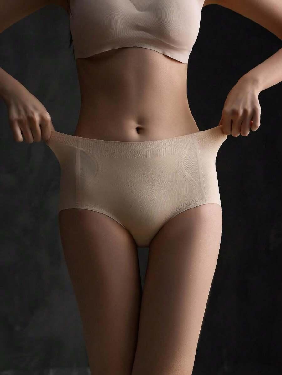 SHEIN BEŻOWE BEZSZWOWE MODELUJĄCE MAJTKI S06__S/M
