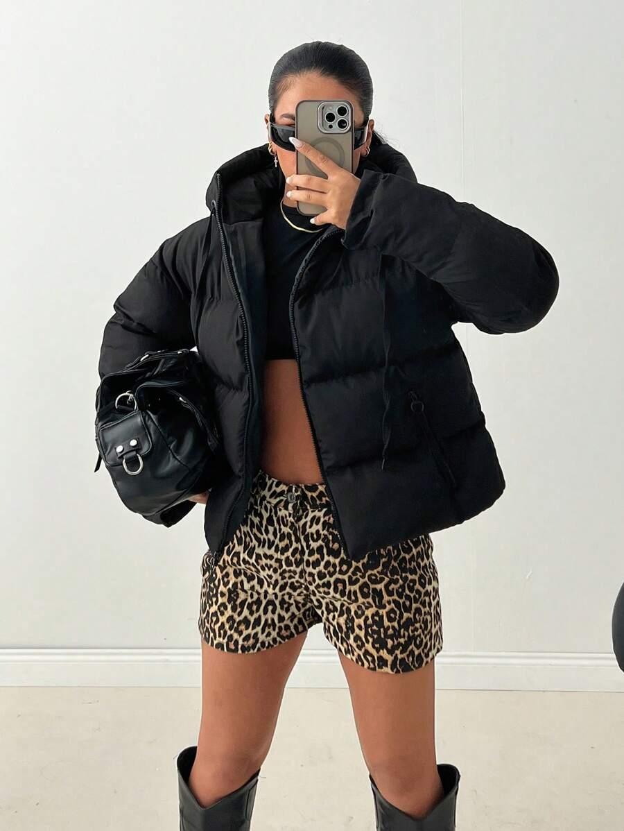SHEIN CZARNA KURTKA KAPTUR W01__S