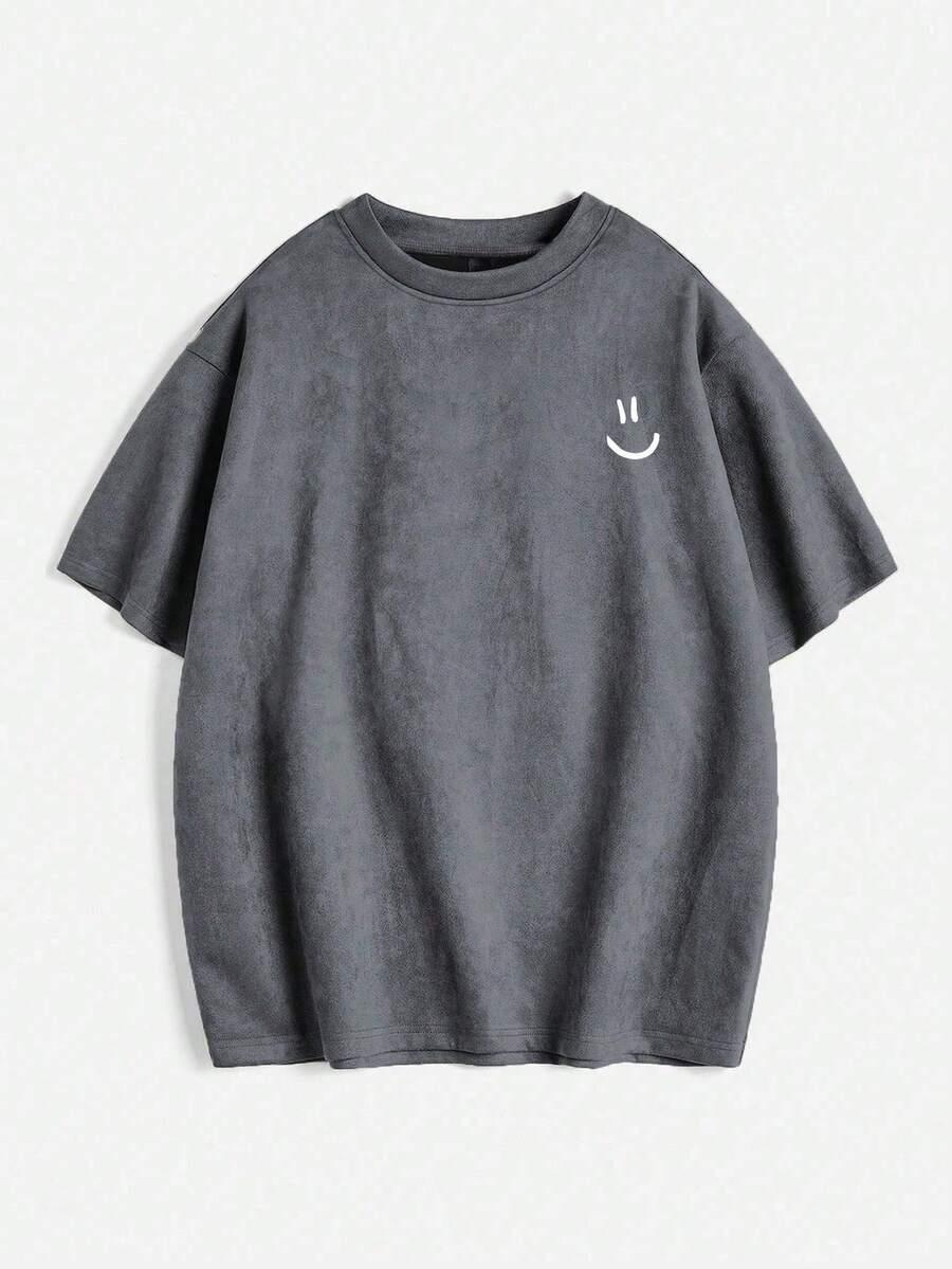 SHEIN CZARNY T-SHIRT NADRUK S06__134/140