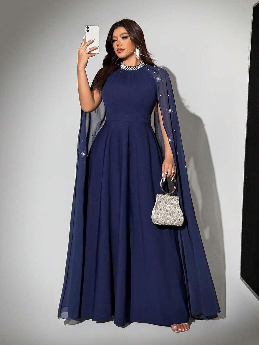SHEIN GRANATOWA MAXI SUKIENKA S06__XXL