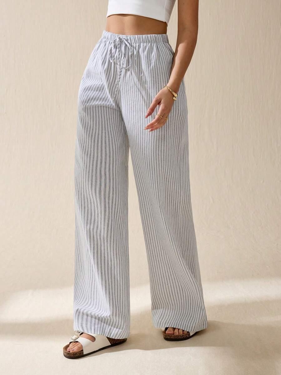 SHEIN SPODNIE PROSTA NOGAWKA W PASKI S06__M