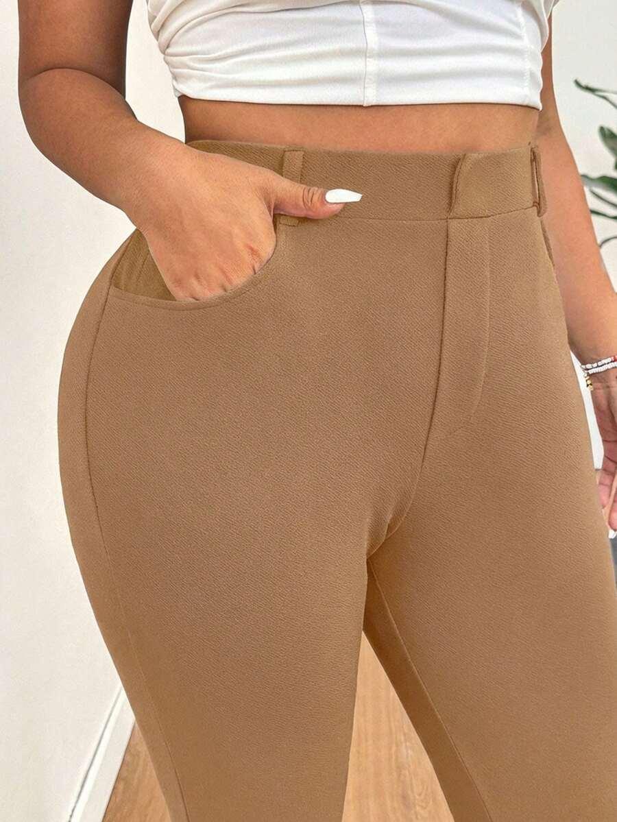SHEIN BRĄZOWE SPODNIE RURKI S06__46