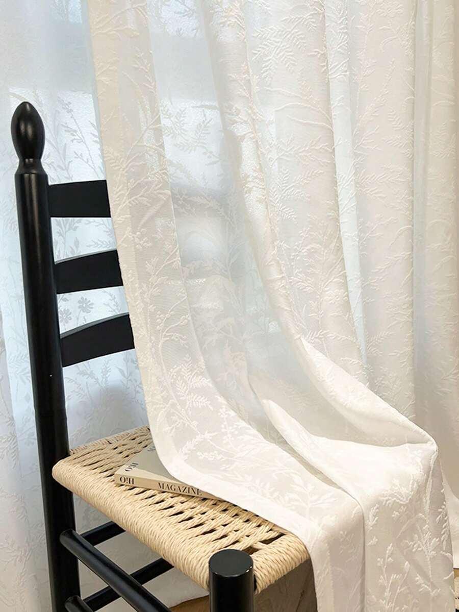 SHEIN BIAŁA ZASŁONA WZÓR S07__200X260CM