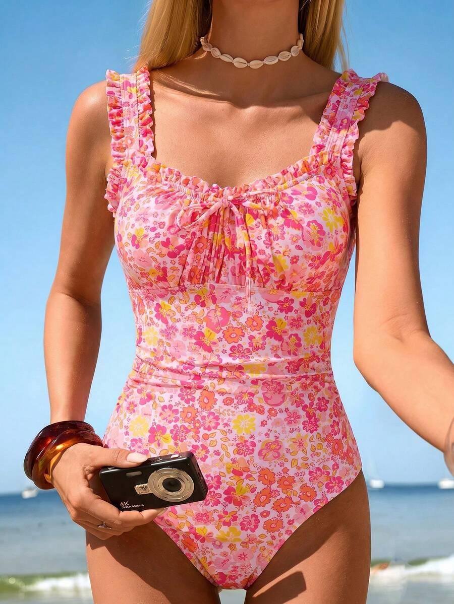 SWIM MOD JEDNOCZĘŚCIOWY STRÓJ KĄPIELOWY W KWIATY S09__S