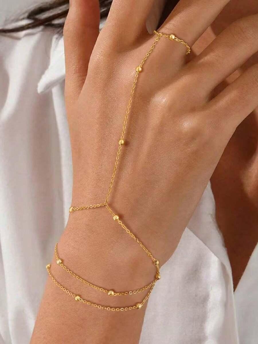SHEIN ZŁOTA BRANSOLETKA NA DŁOŃ S07__15,5
