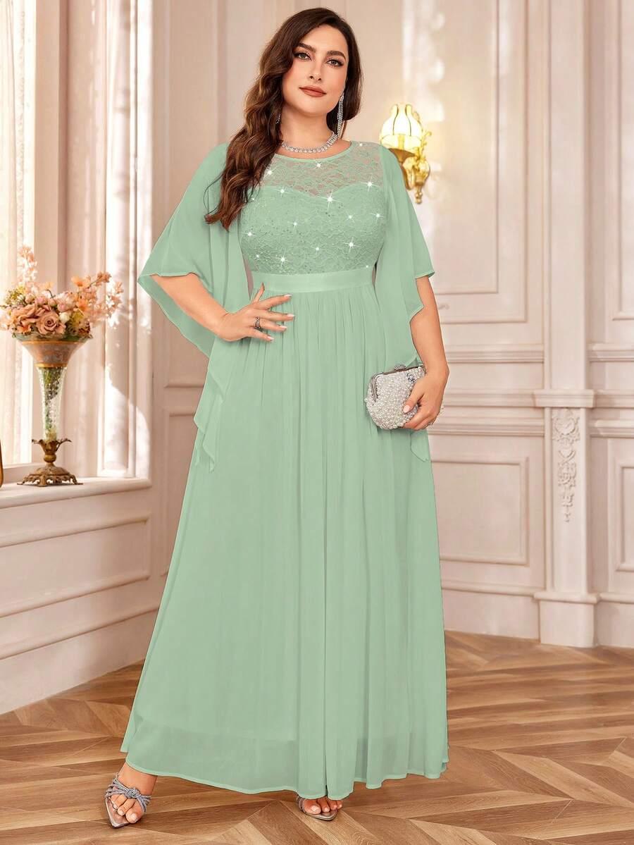MISSMAY ZIELONA MAXI SUKIENKA CEKINY PK01__46