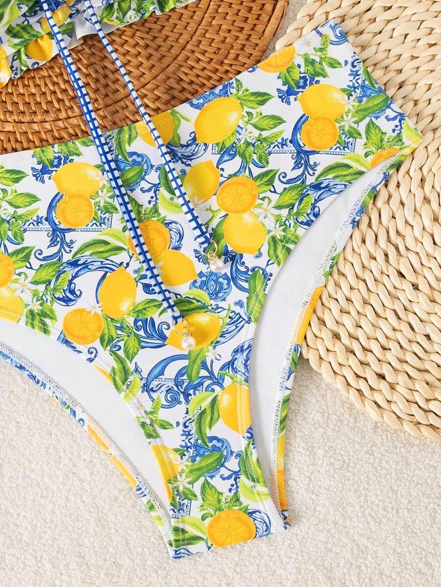 SHEIN DWUCZĘŚCIOWY STRÓJ KĄPIELOWY WZÓR S09__L