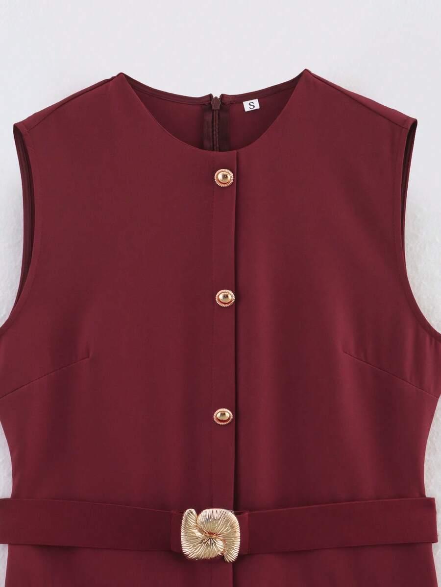 SHEIN BORDOWA SUKIENKA BEZ RĘKAWÓW S06__M