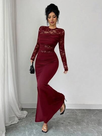 SHEIN CZERWONA SUKIENKA MAXI S06__M