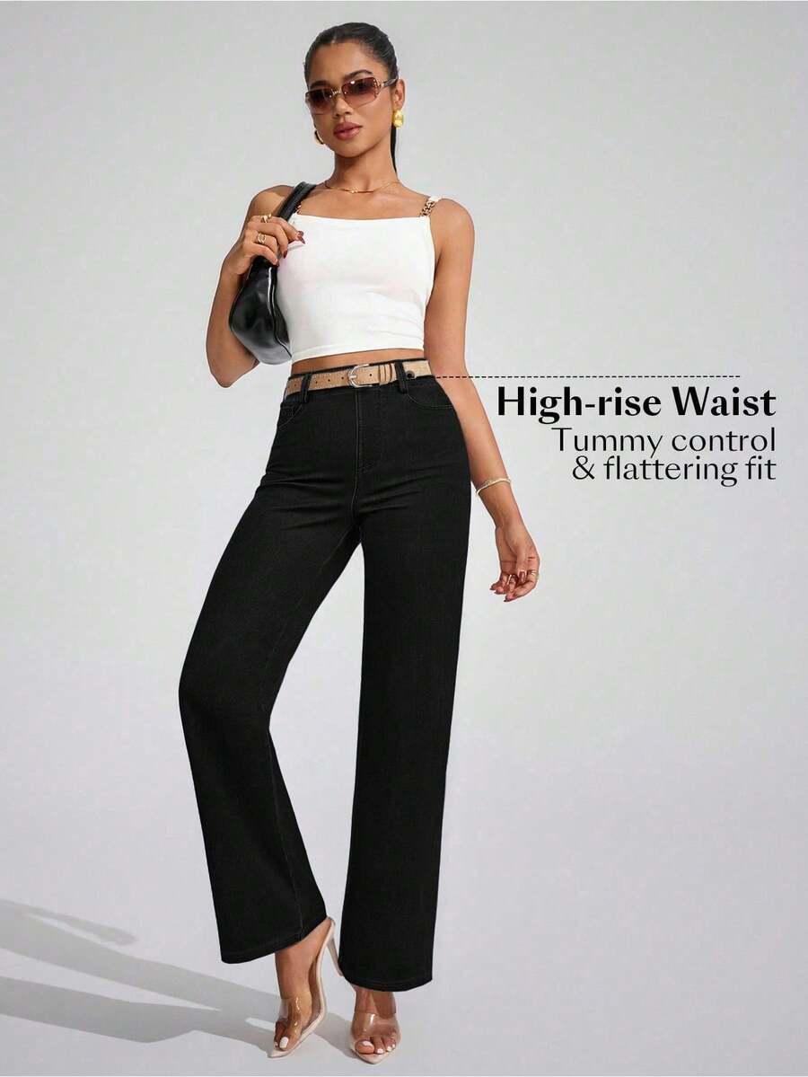 SHEIN CZARNE SPODNIE CASUAL S06__W30/L