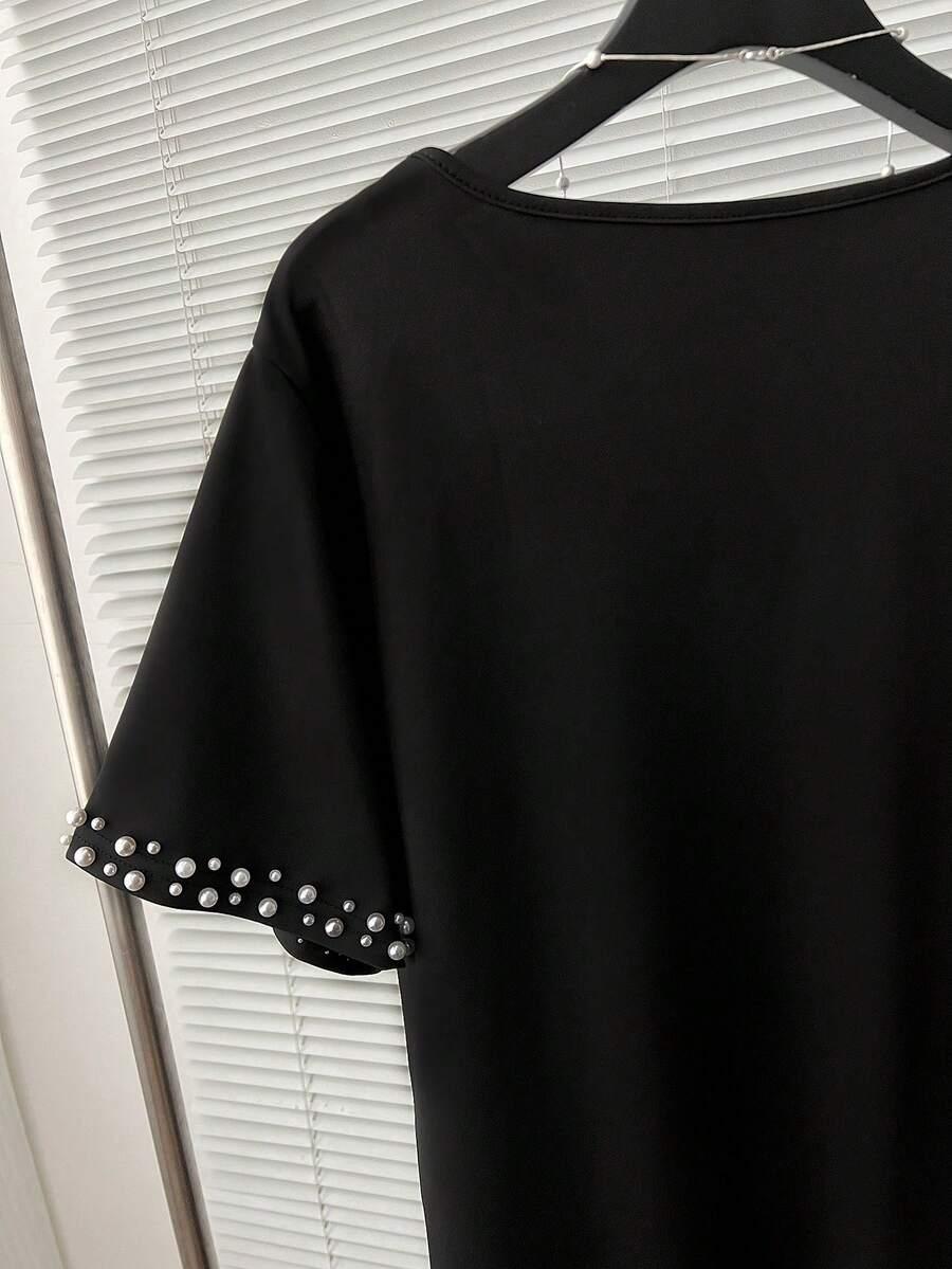 SHEIN CZARNA SUKIENKA ZDOBIENIA S06__XXL