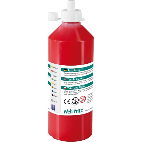 Farby do tekstyliów Wehrfritz - czerwony 500 ml