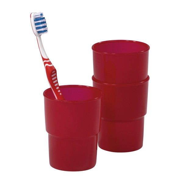 Zestaw kubków do mycia zębów, 5 sztuk - czerwone