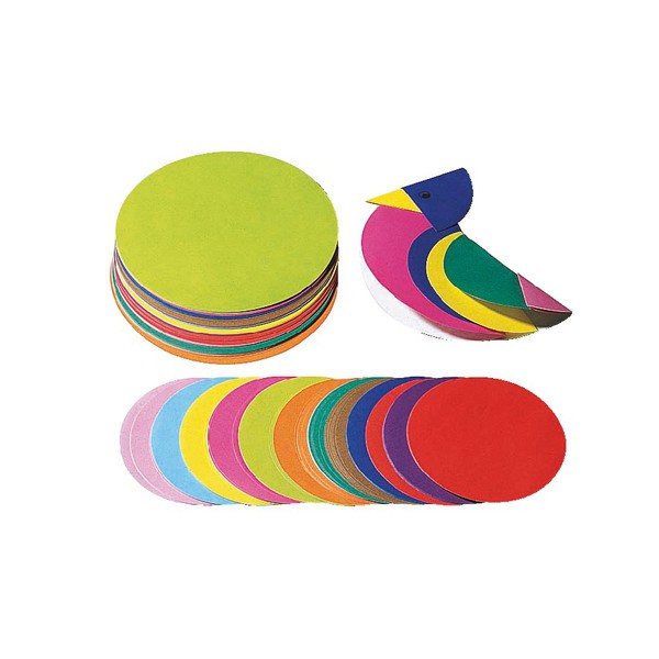 Kręgi z kolorowego papieru do składania, średnica 18 cm, 200 sztuk