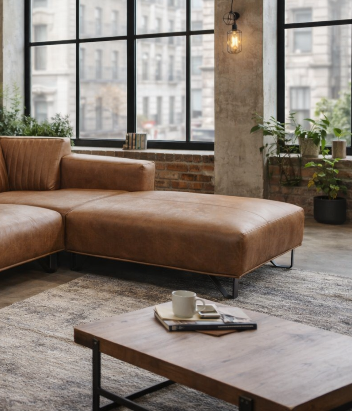 Narożnik Pedro w brązowej ekoskórze