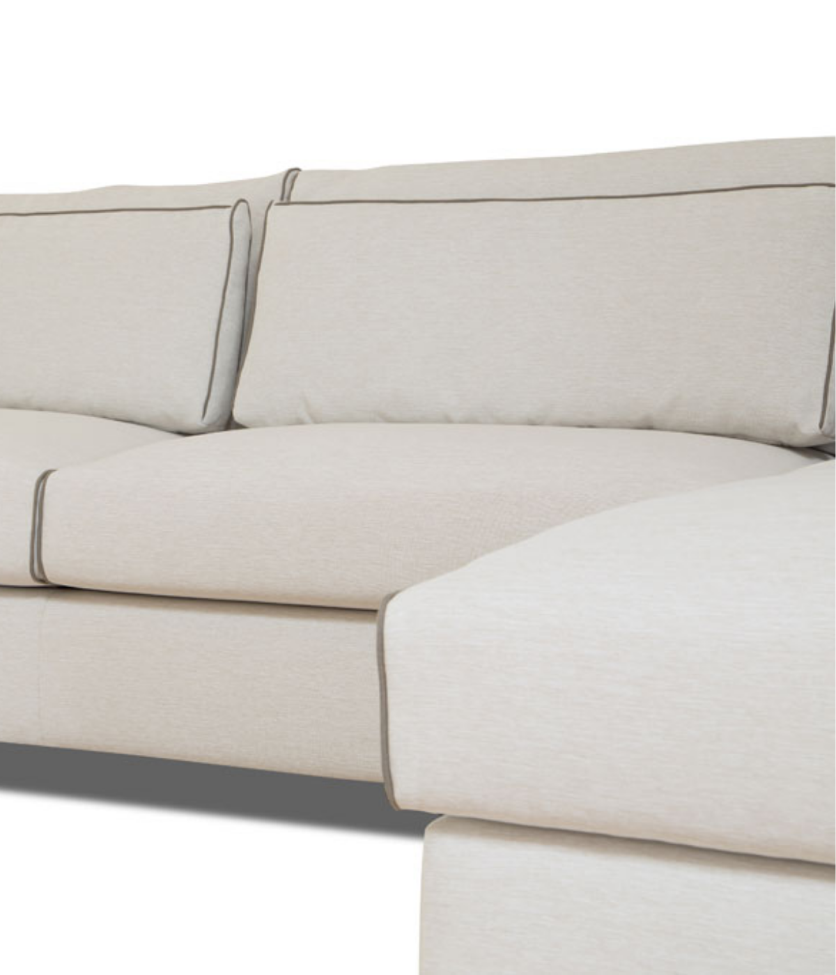 Kanapa Myo w klasycznym kolorze, z podwójnymi poduchami oparciowymi