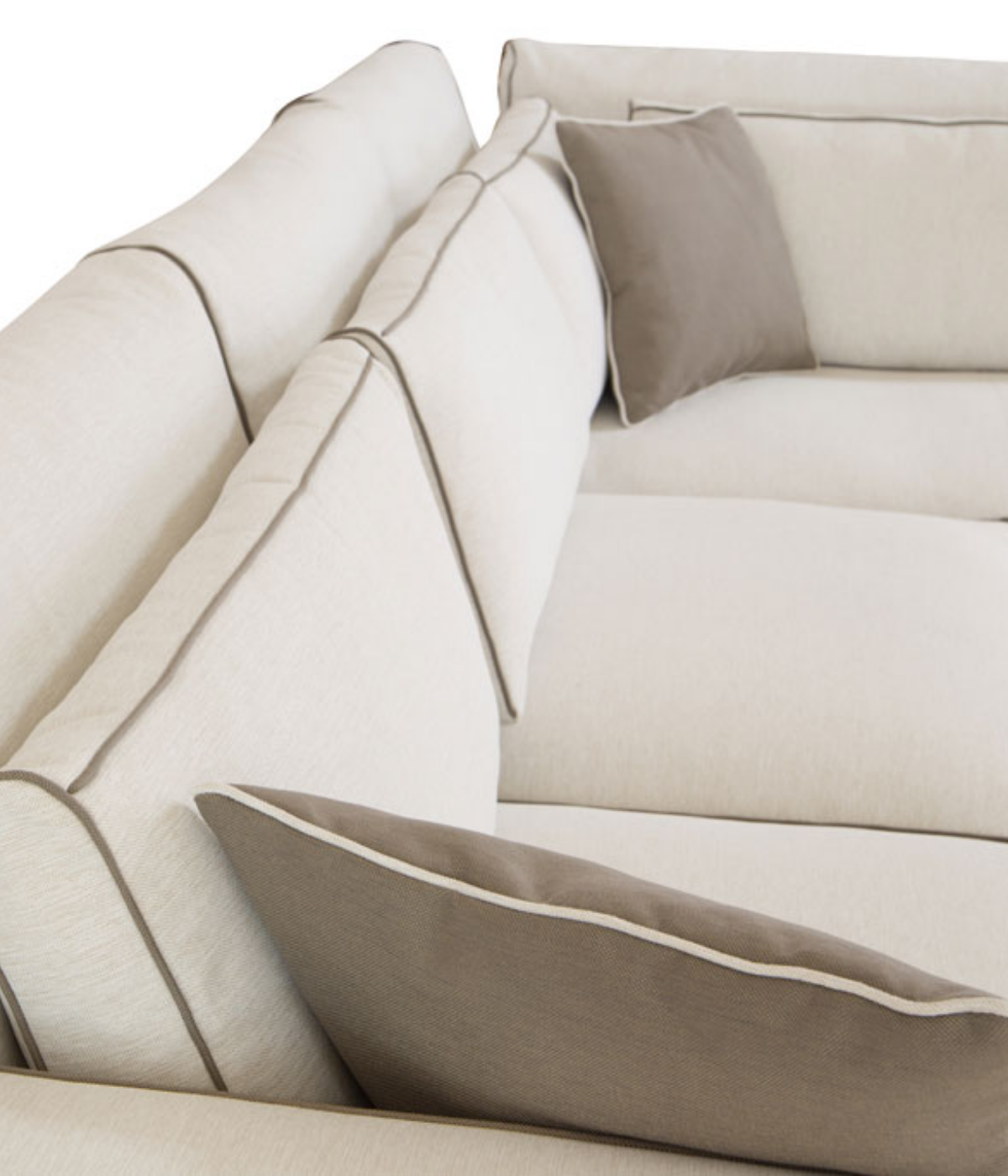 Narożnik Myo w jasnej tkaninie