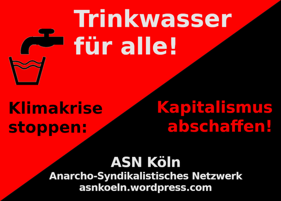rot-schwarzes Sharepic mit Trinkwasser-Piktogramm (ASN Köln)
