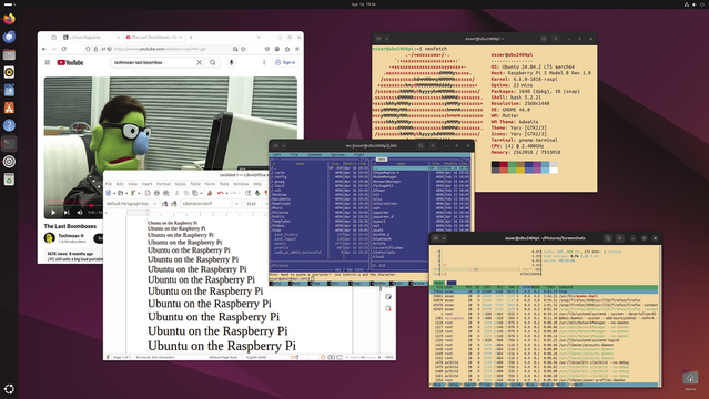 Screenshot: Ubuntu 24.04 looks exactly the same on the Raspberry Pi as it does on a normal PC, despite the different architecture.