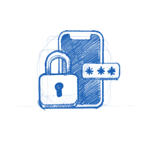 Passwords app icon sketch.
