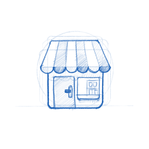 Bazaaar app icon sketch.