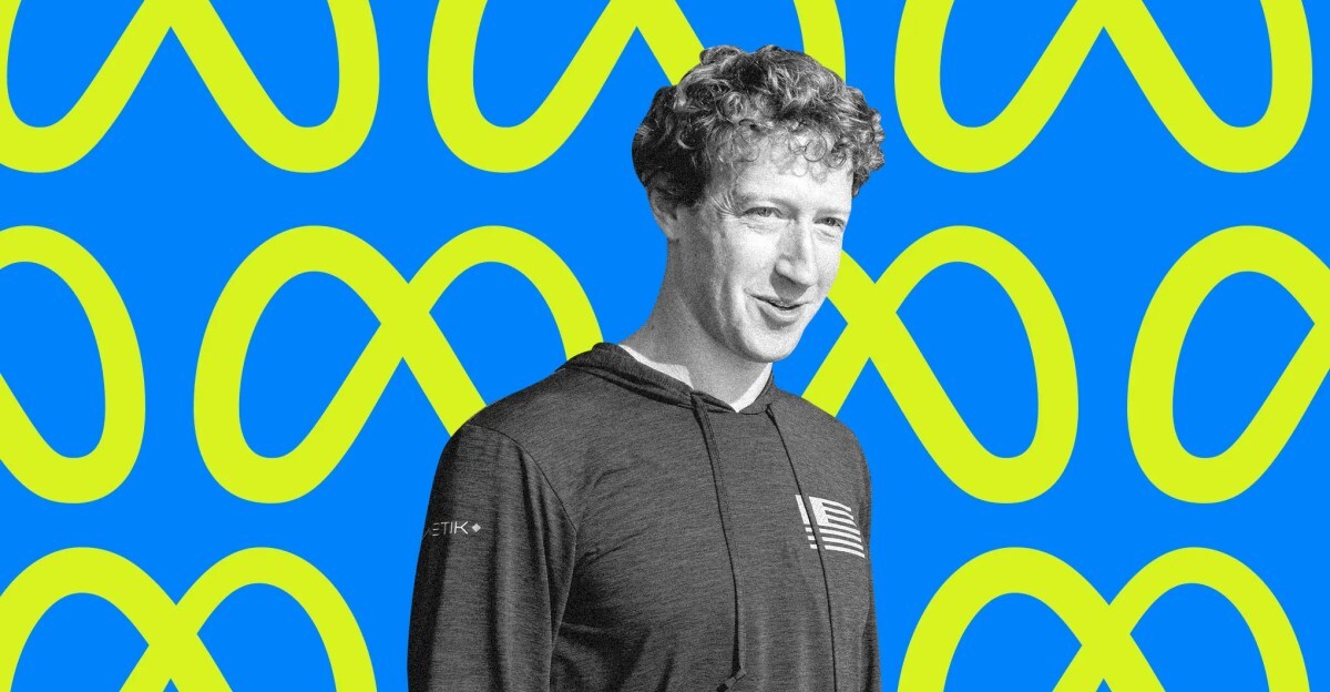 Graphic collage of Mark Zuckerberg.