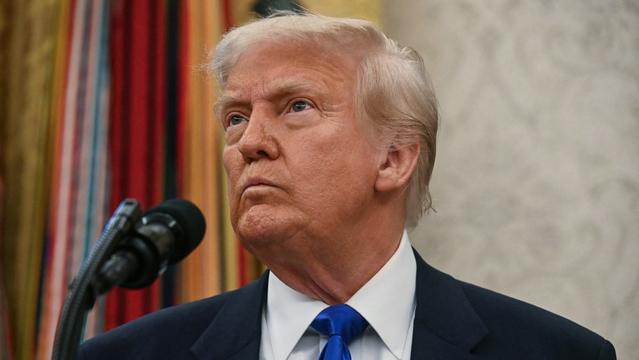 US President Donald Trump speaks during an announcement that Washington, DC, will host the 2027 NFL Draft, during an event in the Oval Office of the White House in Washington, DC, on May 5, 2025. (Photo by Jim WATSON / AFP) (Photo by JIM WATSON/AFP via Getty Images)