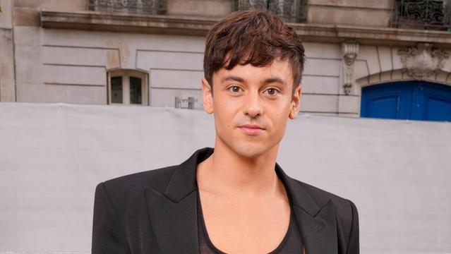 Tom Daley at Stella McCartney RTW Spring 2025 as part of Paris Ready to Wear Fashion Week on September 30, 2024 in Paris, France.  (Photo by Swan Gallet/WWD via Getty Images)