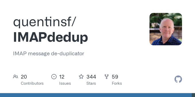 IMAP message de-duplicator. Contribute to quentinsf/IMAPdedup development by creating an account on GitHub.