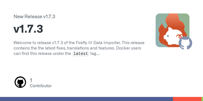 Welcome to release v1.7.3 of the Firefly III Data Importer. This release contains the the latest fixes, translations and features. Docker users can find this release under the latest tag.
Fixed

Re...