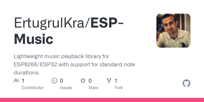 Lightweight music playback library for ESP8266/ESP32 with support for standard note durations. - ErtugrulKra/ESP-Music