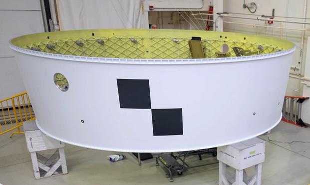 The Artemis II Orion stage adapter, built at NASA’s Marshall Space Flight Center in Huntsville, Alabama.