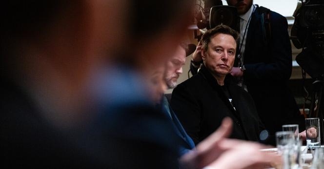 Elon Musk during a cabinet meeting in White House in Washington in April.